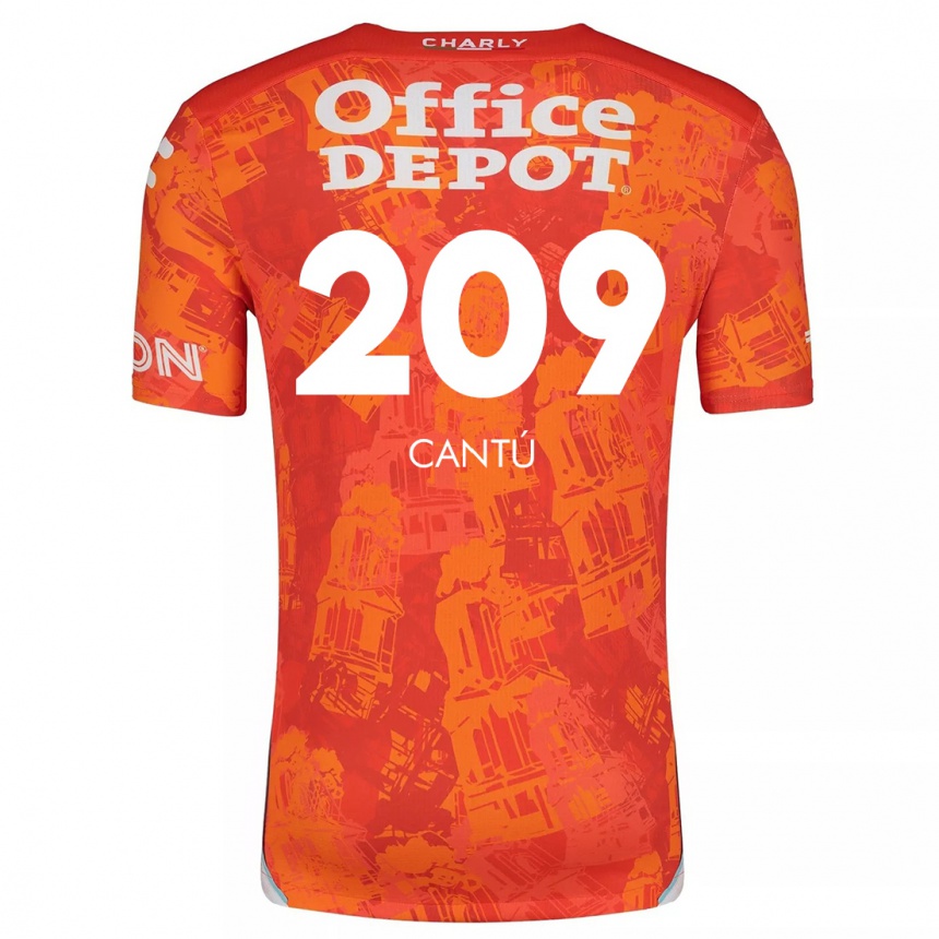 Kids Football Juan Cantú #209 Orange White Away Jersey 2024/25 T-Shirt