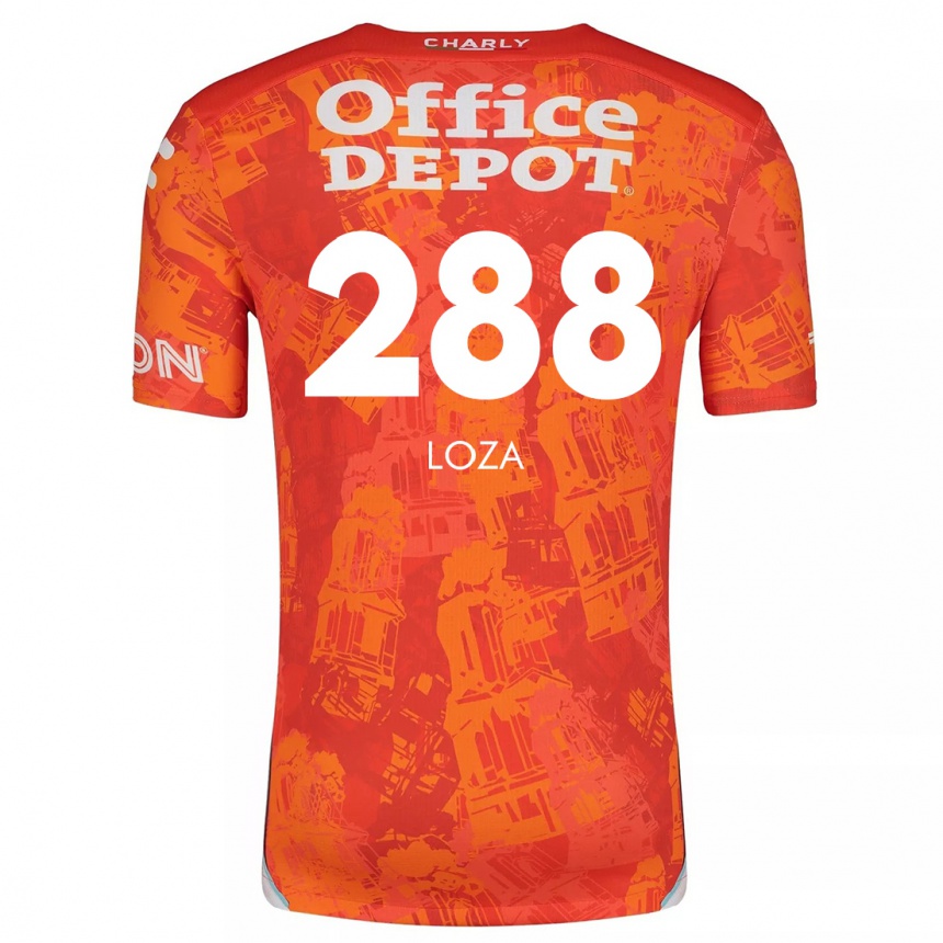 Kids Football Santino Loza #288 Orange White Away Jersey 2024/25 T-Shirt