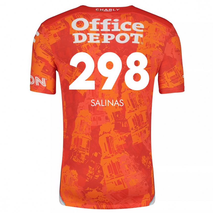 Kids Football Jesús Salinas #298 Orange White Away Jersey 2024/25 T-Shirt