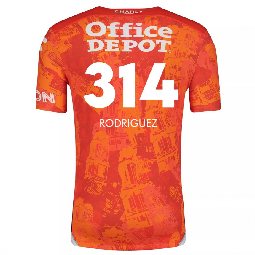 Kids Football Alan Rodríguez #314 Orange White Away Jersey 2024/25 T-Shirt