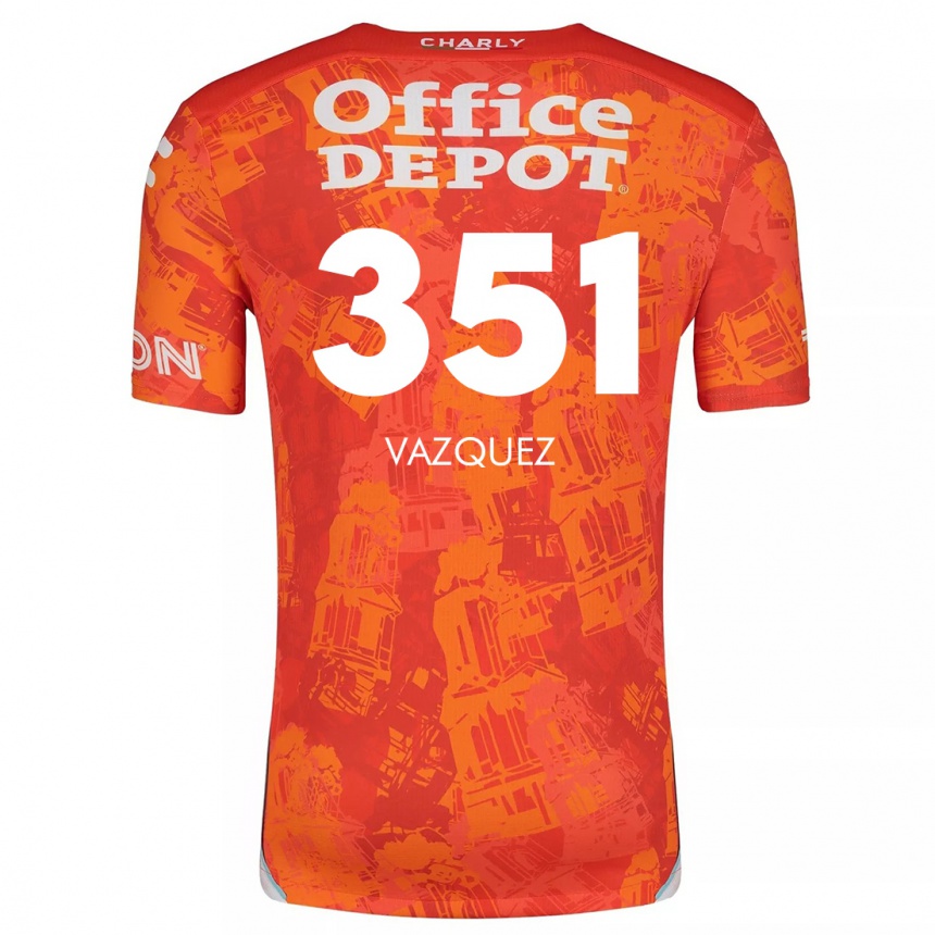 Kids Football Maximo Vázquez #351 Orange White Away Jersey 2024/25 T-Shirt