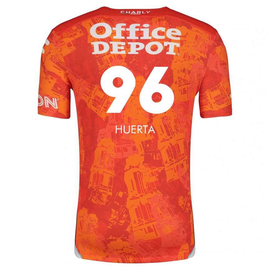 Kids Football Edwin Huerta #96 Orange White Away Jersey 2024/25 T-Shirt