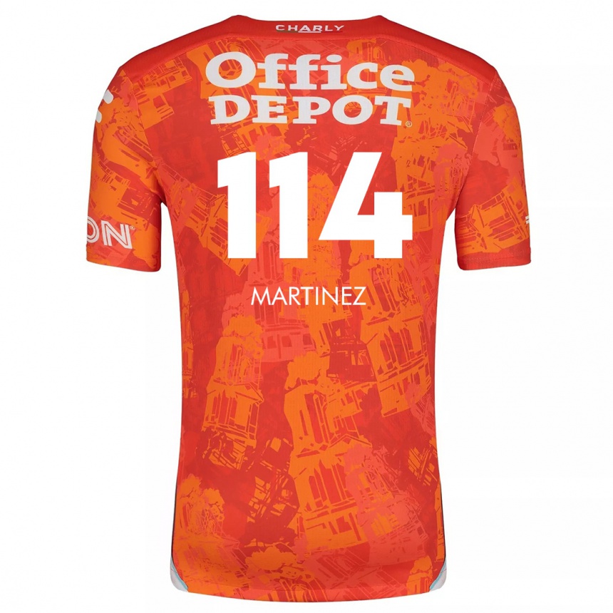 Kids Football Jesús Martínez #114 Orange White Away Jersey 2024/25 T-Shirt