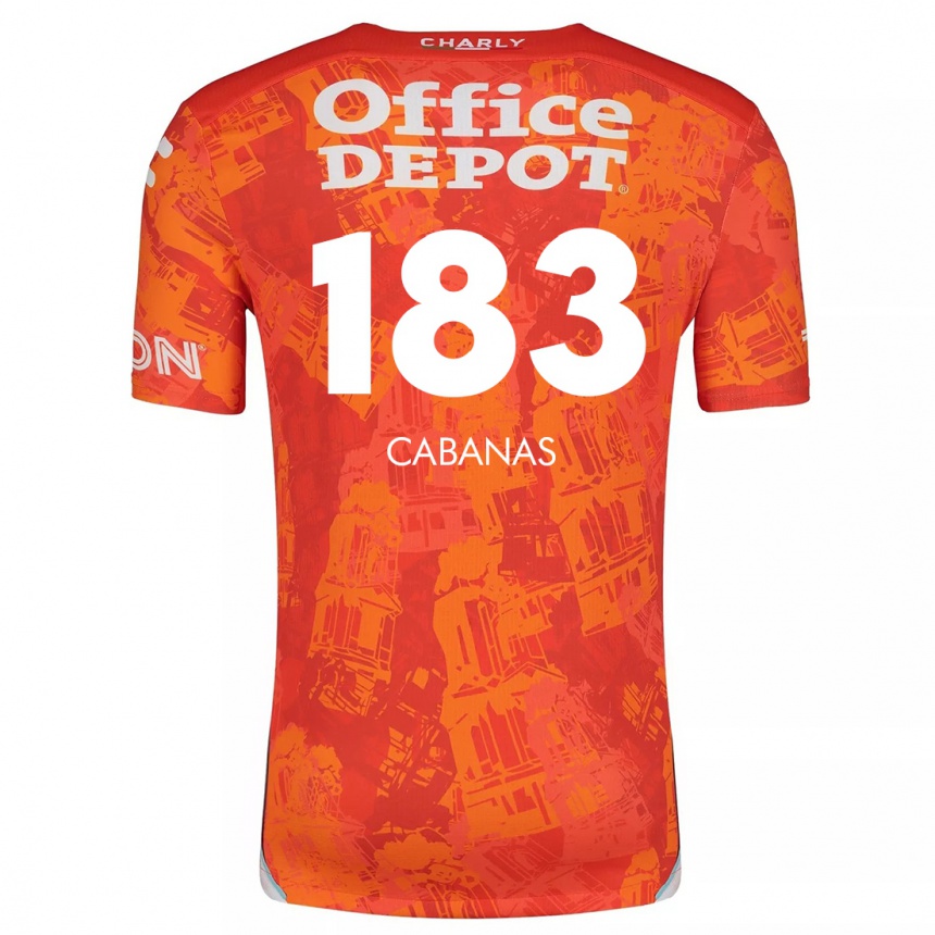 Kids Football Mauricio Cabañas #183 Orange White Away Jersey 2024/25 T-Shirt