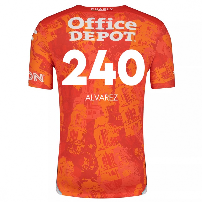 Kids Football Gael Álvarez #240 Orange White Away Jersey 2024/25 T-Shirt