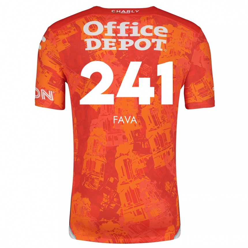 Kids Football Marco Fava #241 Orange White Away Jersey 2024/25 T-Shirt