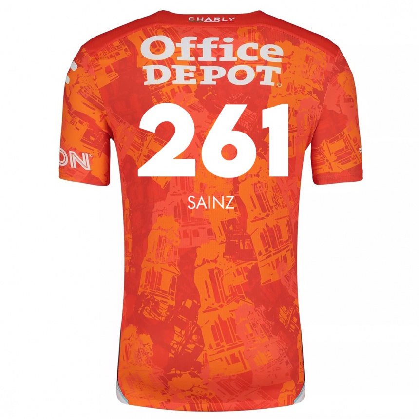 Kids Football Diego Sáinz #261 Orange White Away Jersey 2024/25 T-Shirt