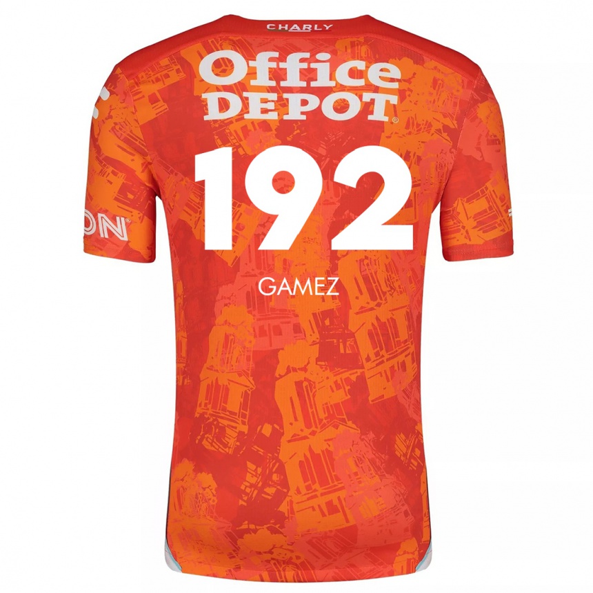 Kids Football Jonathan Gámez #192 Orange White Away Jersey 2024/25 T-Shirt