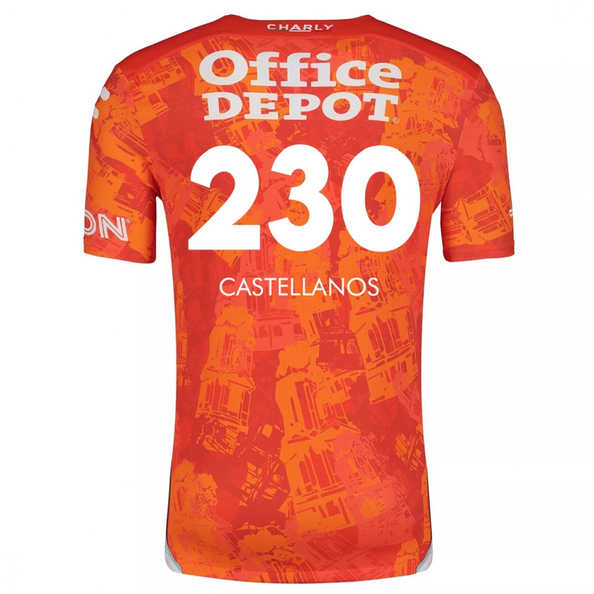 Kids Football Edson Castellanos #230 Orange White Away Jersey 2024/25 T-Shirt