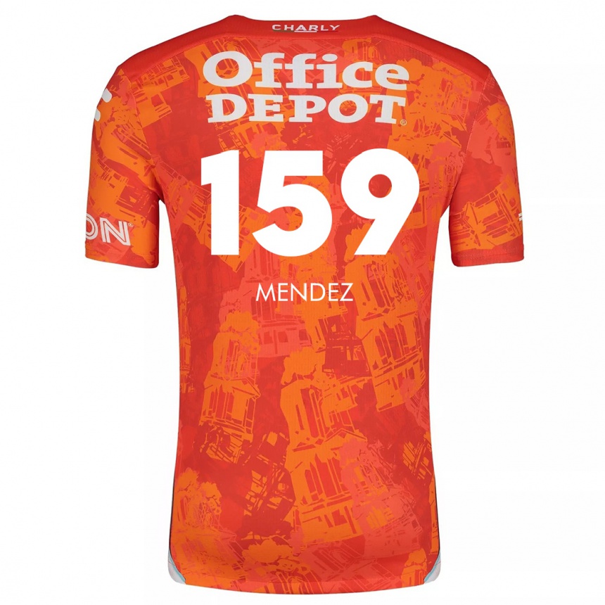 Kids Football Daniel Méndez #159 Orange White Away Jersey 2024/25 T-Shirt