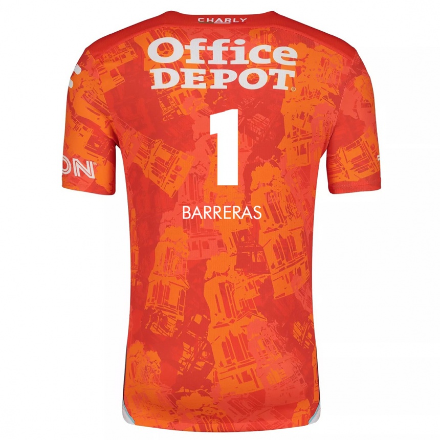 Kids Football Esthefanny Barreras #1 Orange White Away Jersey 2024/25 T-Shirt