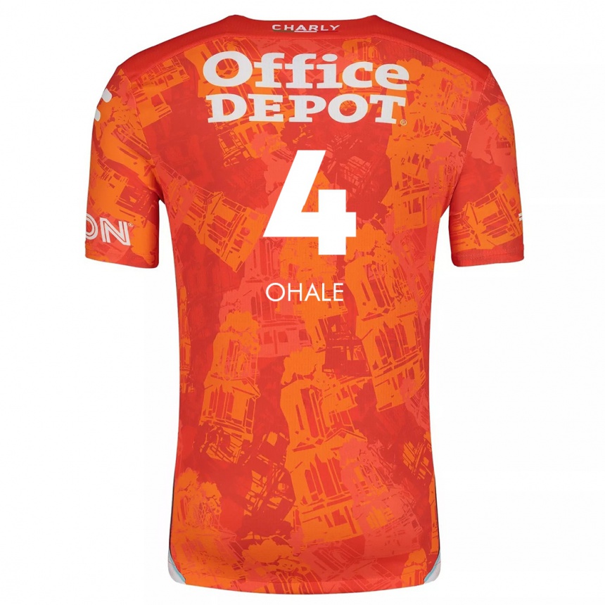 Kids Football Osinachi Ohale #4 Orange White Away Jersey 2024/25 T-Shirt