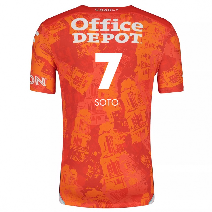 Kids Football Alice Soto #7 Orange White Away Jersey 2024/25 T-Shirt