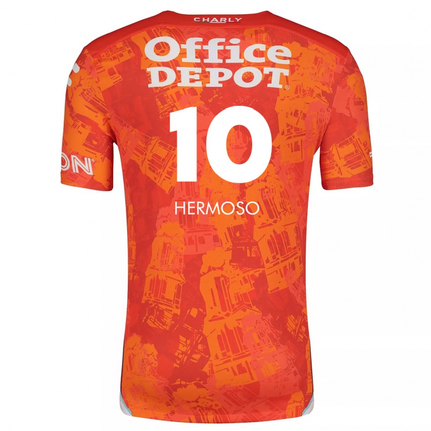 Kids Football Jennifer Hermoso #10 Orange White Away Jersey 2024/25 T-Shirt