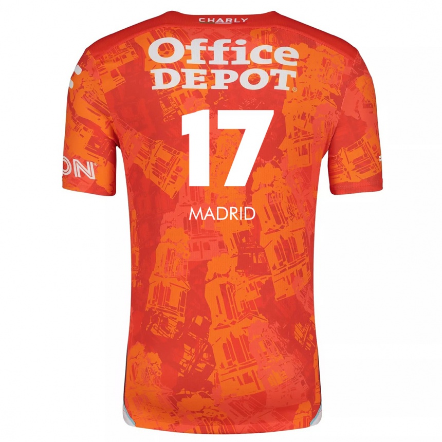 Kids Football Yanín Madrid #17 Orange White Away Jersey 2024/25 T-Shirt