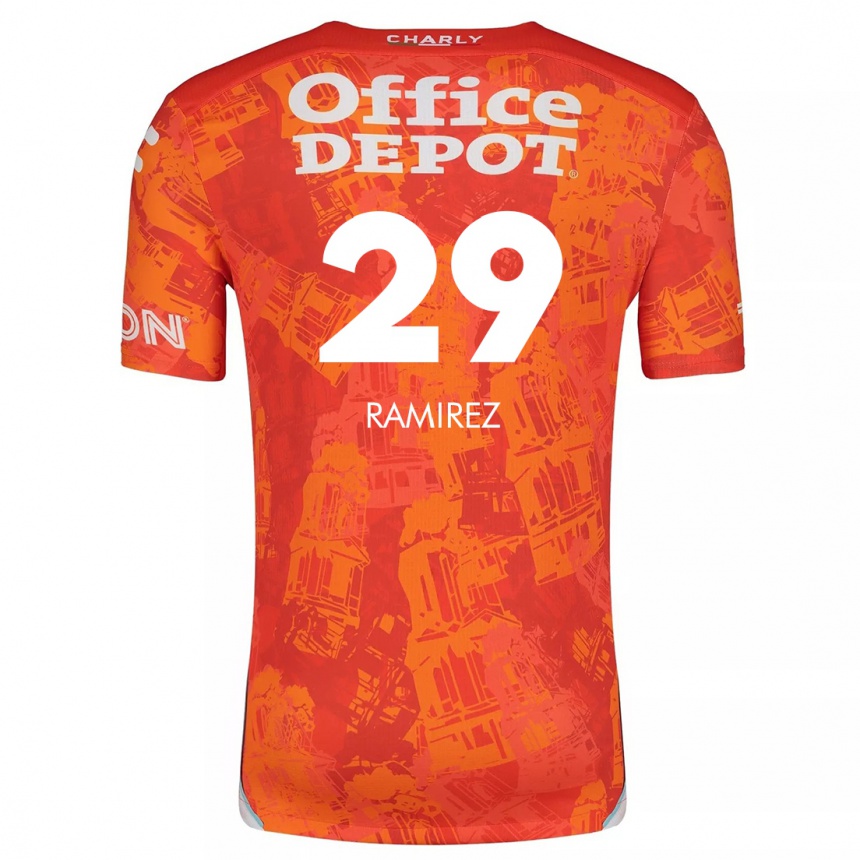 Kids Football Elliana Ramirez #29 Orange White Away Jersey 2024/25 T-Shirt