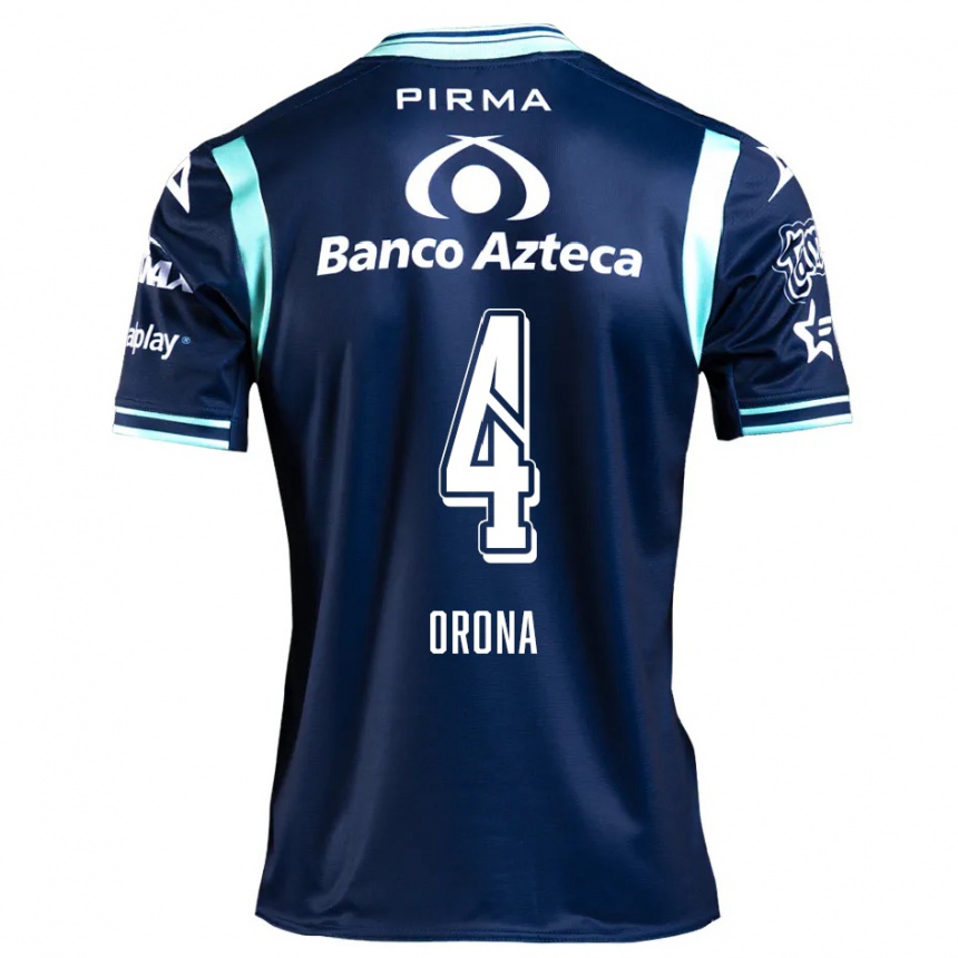 Kids Football Efraín Orona #4 Navy Blue Away Jersey 2024/25 T-Shirt