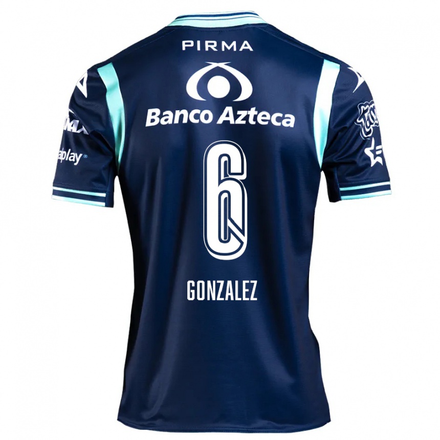 Kids Football Pablo González #6 Navy Blue Away Jersey 2024/25 T-Shirt