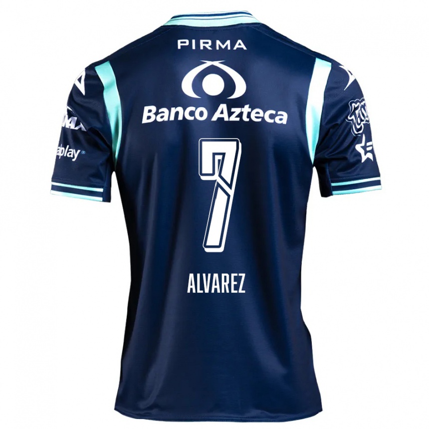 Kids Football Daniel Álvarez #7 Navy Blue Away Jersey 2024/25 T-Shirt