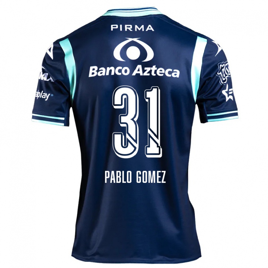 Kids Football Juan Pablo Gómez #31 Navy Blue Away Jersey 2024/25 T-Shirt