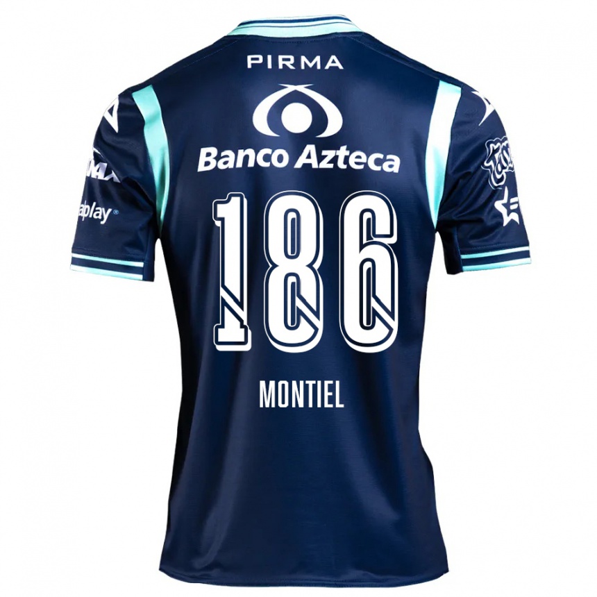 Kids Football Santiago Montiel #186 Navy Blue Away Jersey 2024/25 T-Shirt