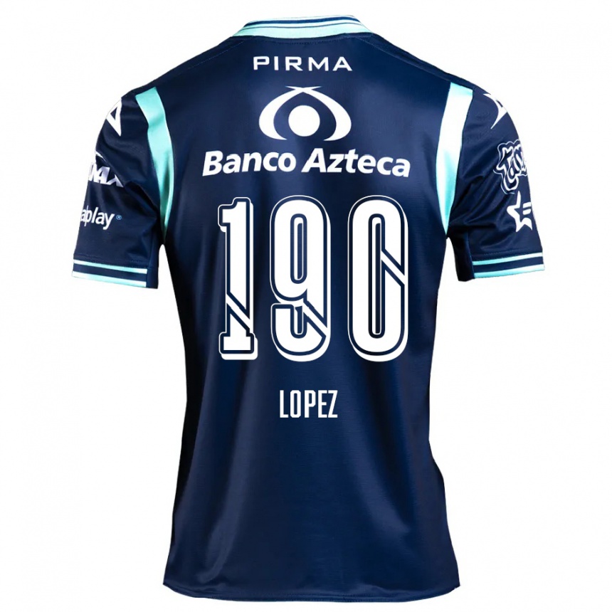 Kids Football Josué López #190 Navy Blue Away Jersey 2024/25 T-Shirt