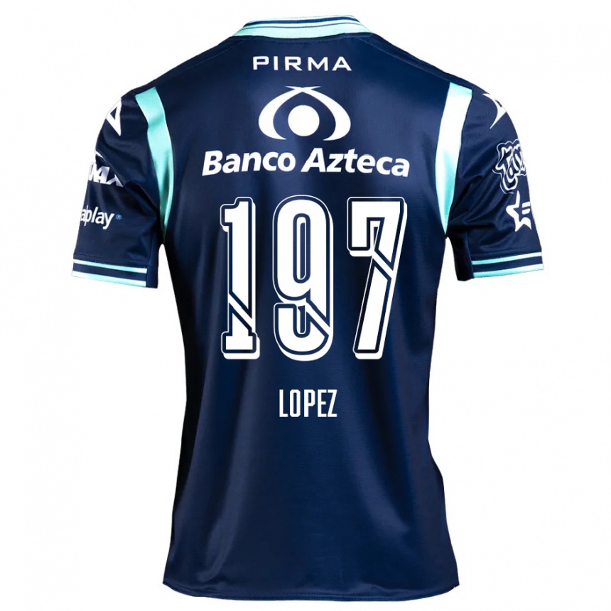 Kids Football Sebastián López #197 Navy Blue Away Jersey 2024/25 T-Shirt