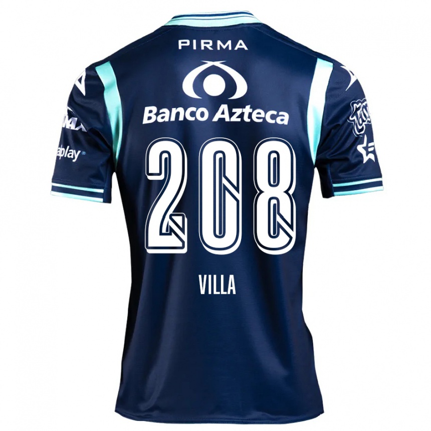 Kids Football Patrick Villa #208 Navy Blue Away Jersey 2024/25 T-Shirt