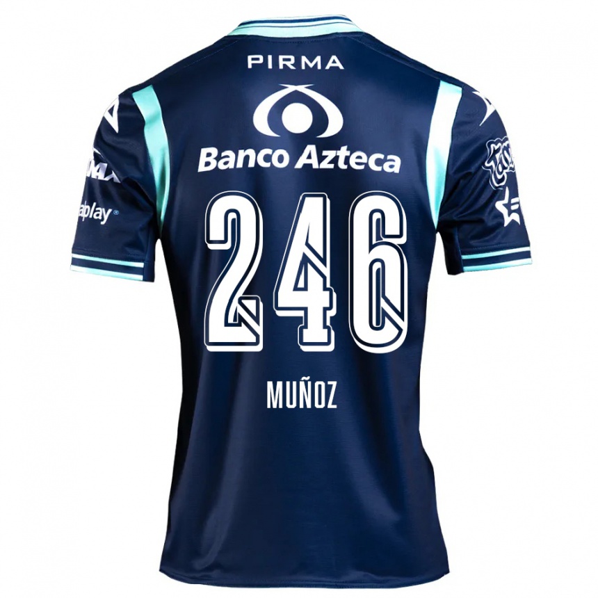 Kids Football Zamier Muñoz #246 Navy Blue Away Jersey 2024/25 T-Shirt