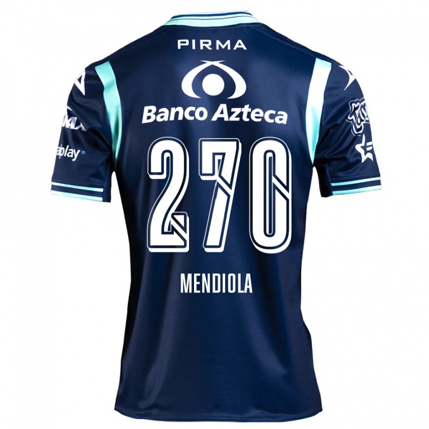 Kids Football Carlos Mendiola #270 Navy Blue Away Jersey 2024/25 T-Shirt