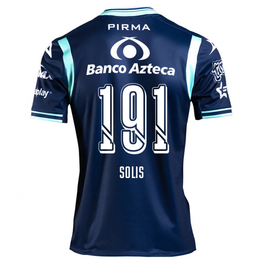 Kids Football César Solís #191 Navy Blue Away Jersey 2024/25 T-Shirt