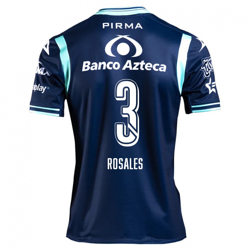 Kids Football Fátima Rosales #3 Navy Blue Away Jersey 2024/25 T-Shirt