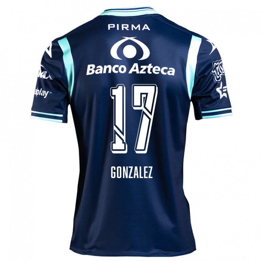 Kids Football Andrea González #17 Navy Blue Away Jersey 2024/25 T-Shirt