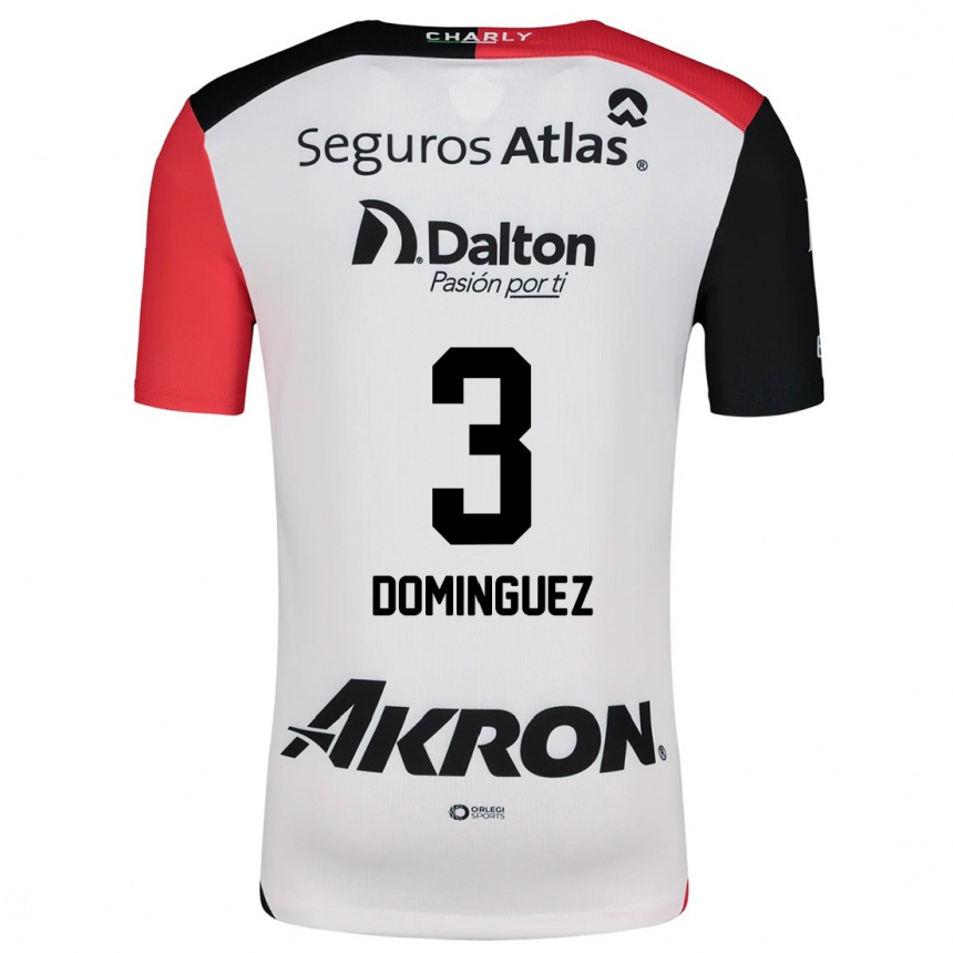 Kids Football Idekel Domínguez #3 White Red Black Away Jersey 2024/25 T-Shirt