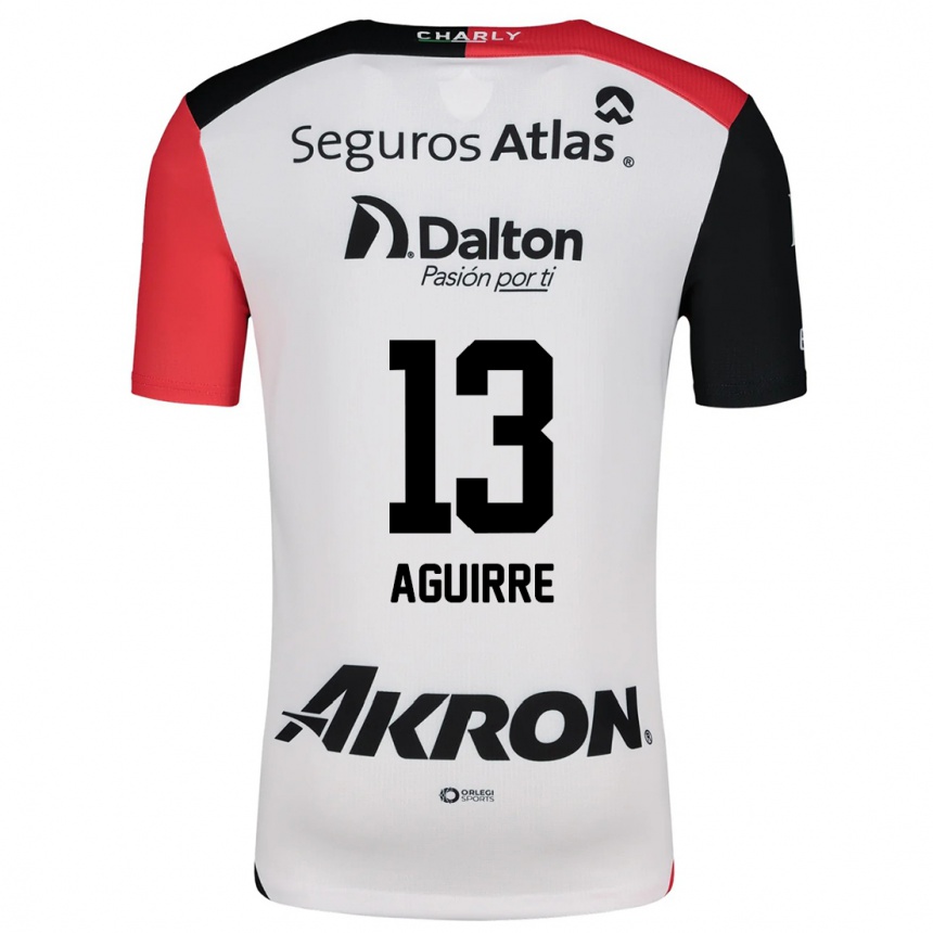 Kids Football Gaddi Aguirre #13 White Red Black Away Jersey 2024/25 T-Shirt