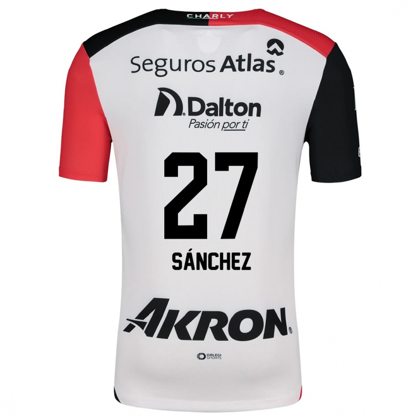 Kids Football Antonio Sánchez #27 White Red Black Away Jersey 2024/25 T-Shirt