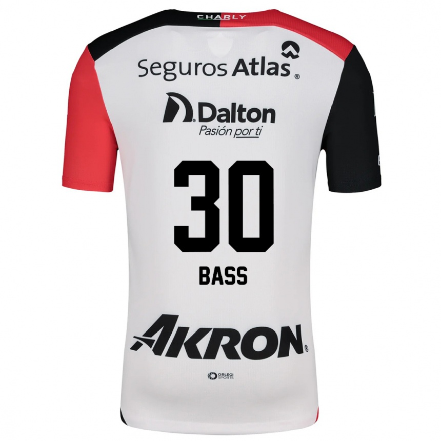 Kids Football Abraham Bass #30 White Red Black Away Jersey 2024/25 T-Shirt