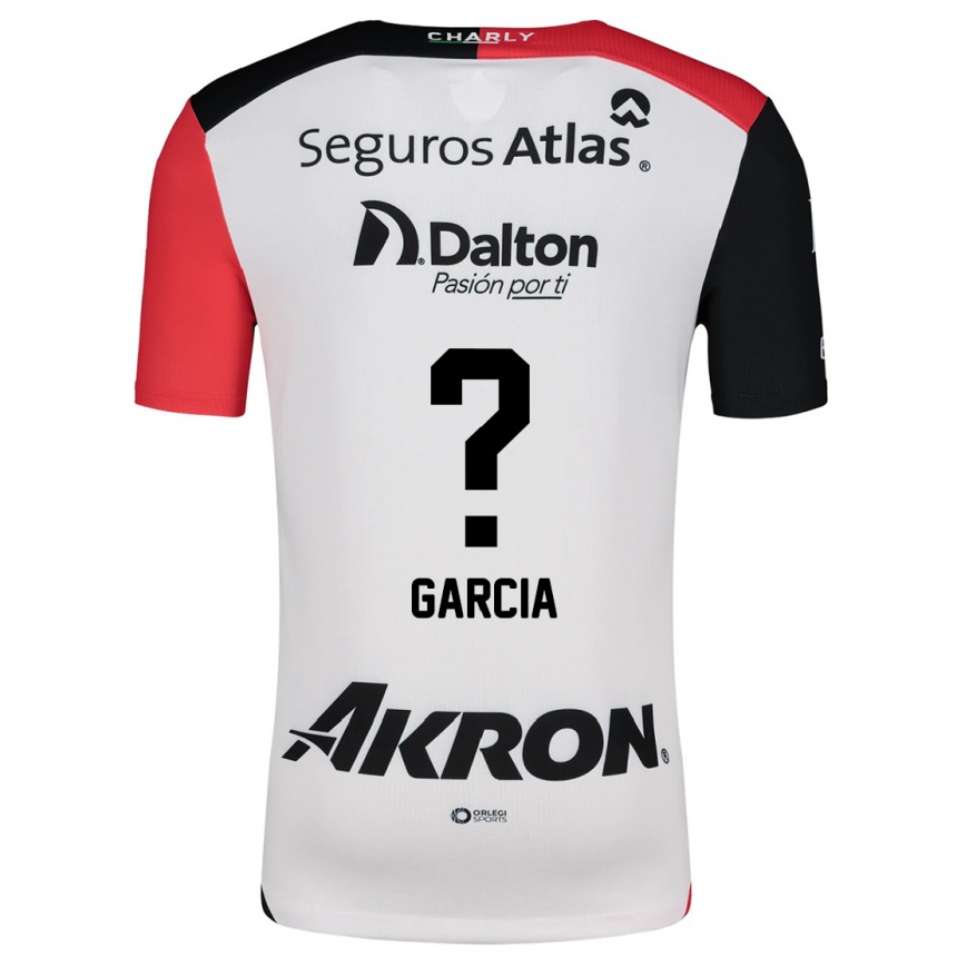 Kids Football Ángel García #0 White Red Black Away Jersey 2024/25 T-Shirt