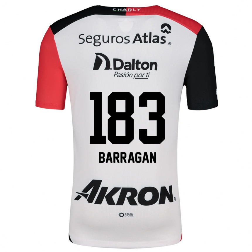 Kids Football Roberto Barragán #183 White Red Black Away Jersey 2024/25 T-Shirt