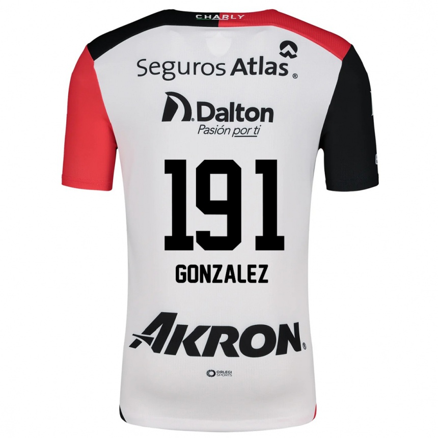 Kids Football Juan González #191 White Red Black Away Jersey 2024/25 T-Shirt