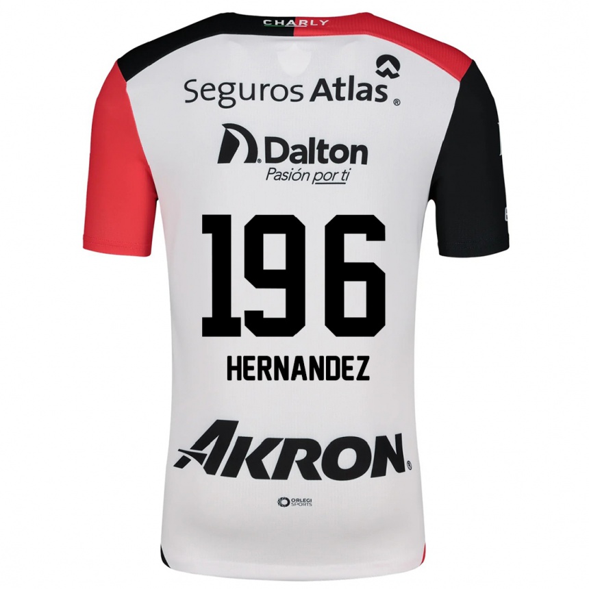 Kids Football Miguel Hernández #196 White Red Black Away Jersey 2024/25 T-Shirt