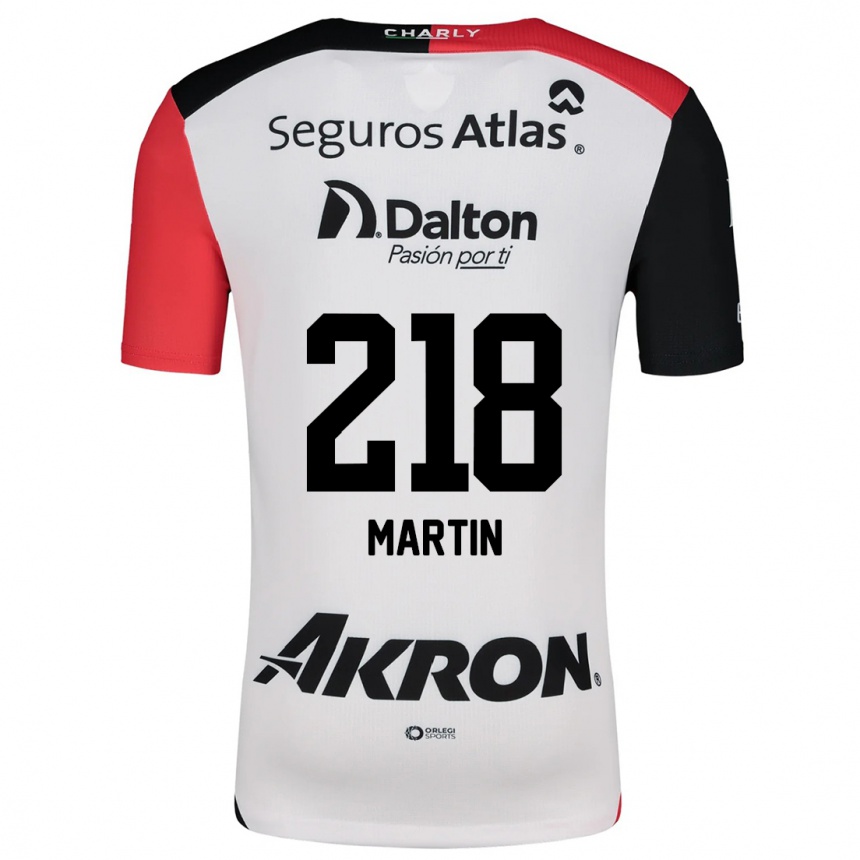 Kids Football Jorge San Martín #218 White Red Black Away Jersey 2024/25 T-Shirt