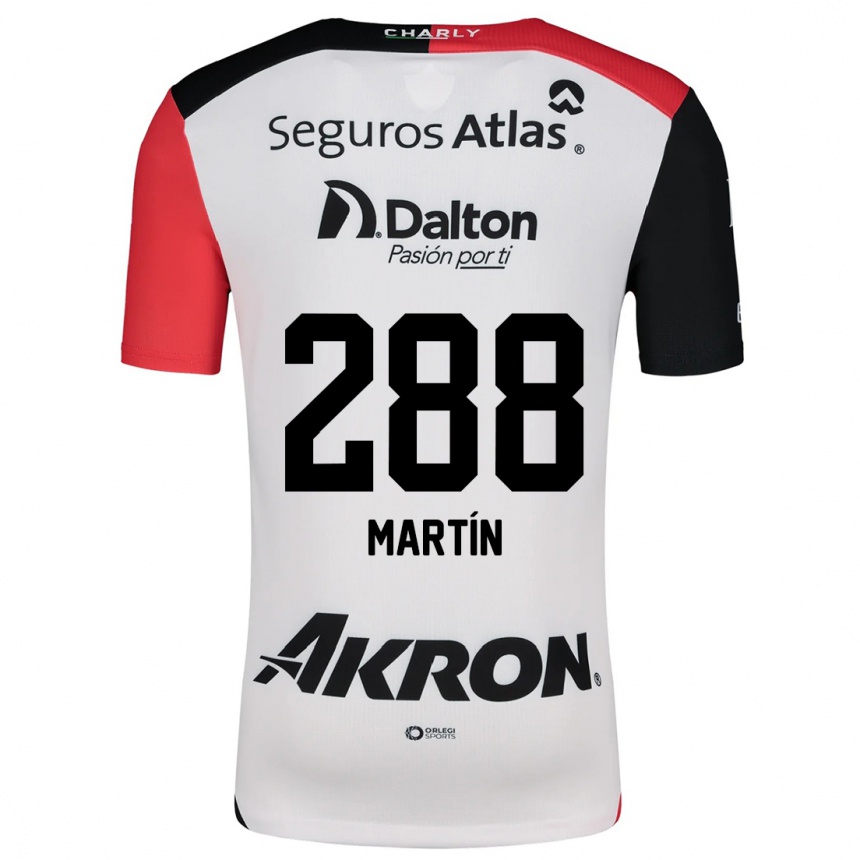 Kids Football José Martín #288 White Red Black Away Jersey 2024/25 T-Shirt