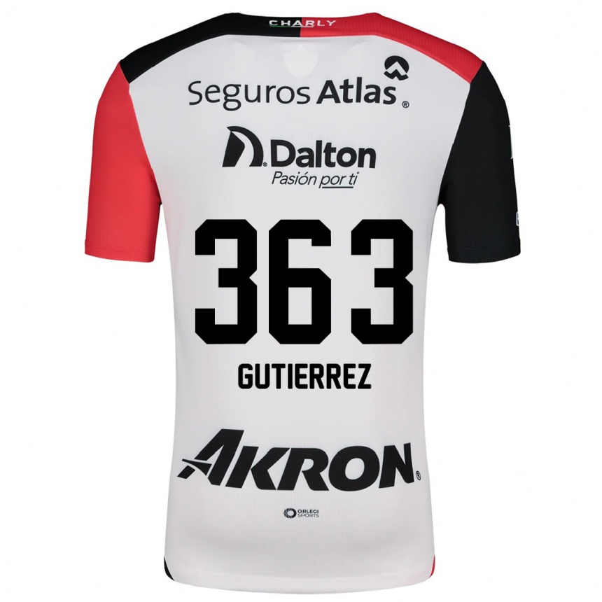 Kids Football Orlando Gutiérrez #363 White Red Black Away Jersey 2024/25 T-Shirt