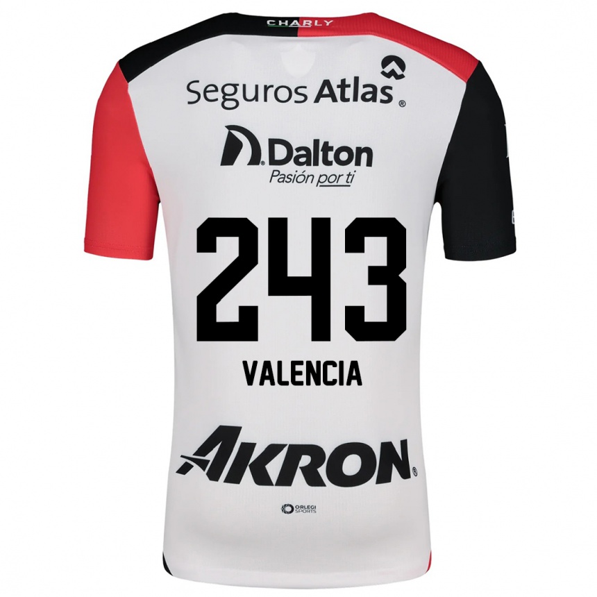 Kids Football Luis Valencia #243 White Red Black Away Jersey 2024/25 T-Shirt