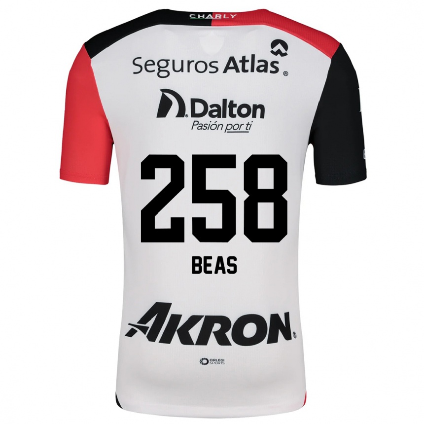 Kids Football Álvaro Beas #258 White Red Black Away Jersey 2024/25 T-Shirt