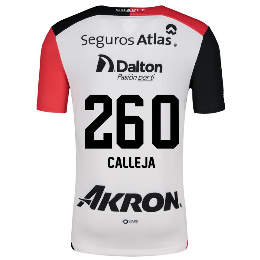 Kids Football Diego Calleja #260 White Red Black Away Jersey 2024/25 T-Shirt