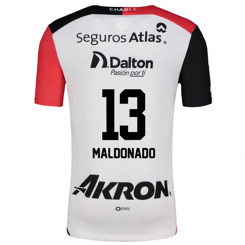 Kids Football Maritza Maldonado #13 White Red Black Away Jersey 2024/25 T-Shirt