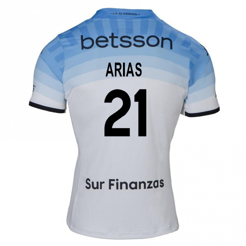 Kids Football Gabriel Arias #21 White Blue Black Away Jersey 2024/25 T-Shirt