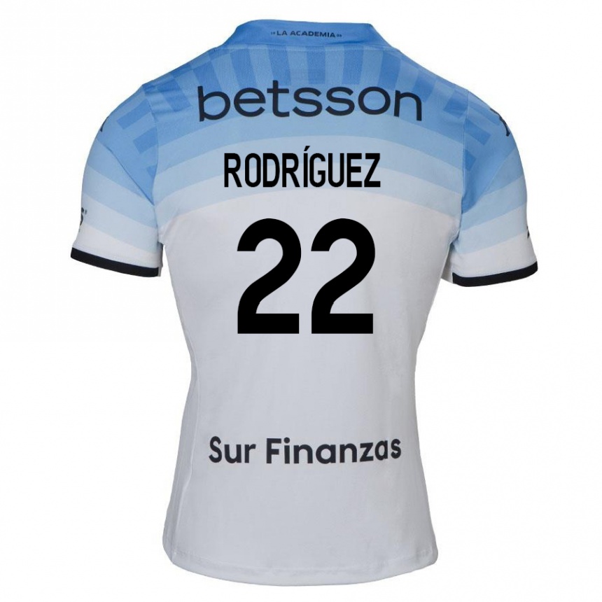 Kids Football Baltasar Rodríguez #22 White Blue Black Away Jersey 2024/25 T-Shirt